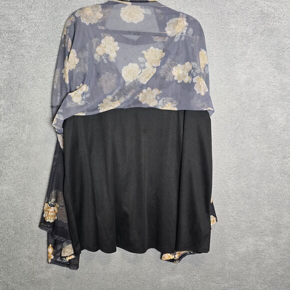 Torrid Floral Blouse Womens 5X Black V-Neck Sheer Bell Sleeve Boho Fairycore Top - Picture 7 of 13